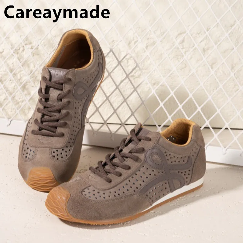 

Careaymade-женская обувь большого размера из натуральной кожи, дышащая тренировочная мужская обувь в стиле ретро, легкие спортивные туфли на плоской подошве