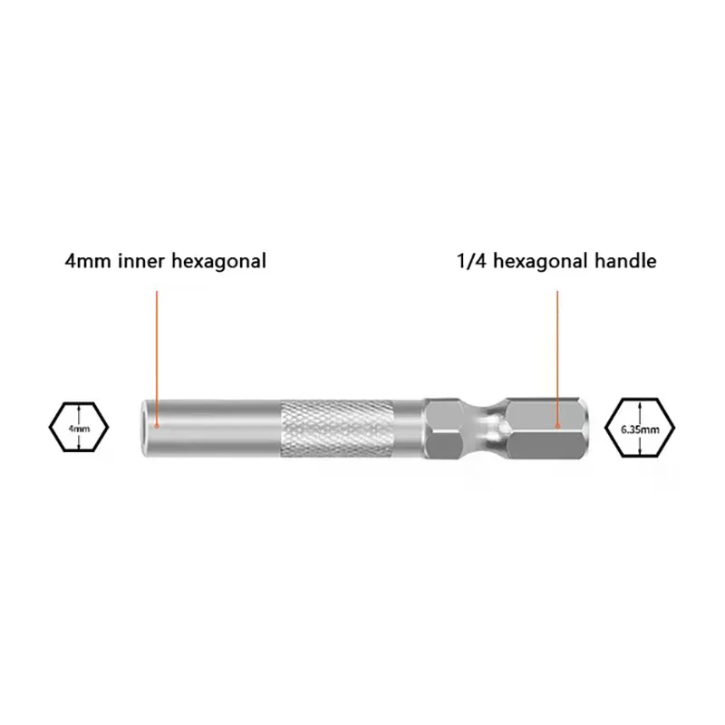 2pcs Hex Shank 6.35mm To 4mm Insert Bit Adapter Electric Screwdriver Socket Holder Micro Bit Adapter Magnetic Holder Tools