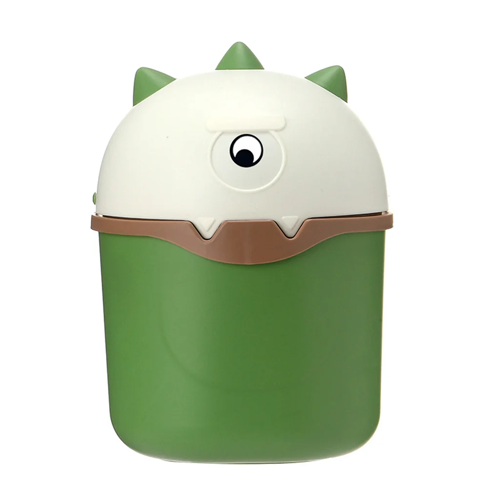 

Car Trash Bin Flip Can Plastic Box Flip-Type Versatile Garbage Small Green Tabletop Office