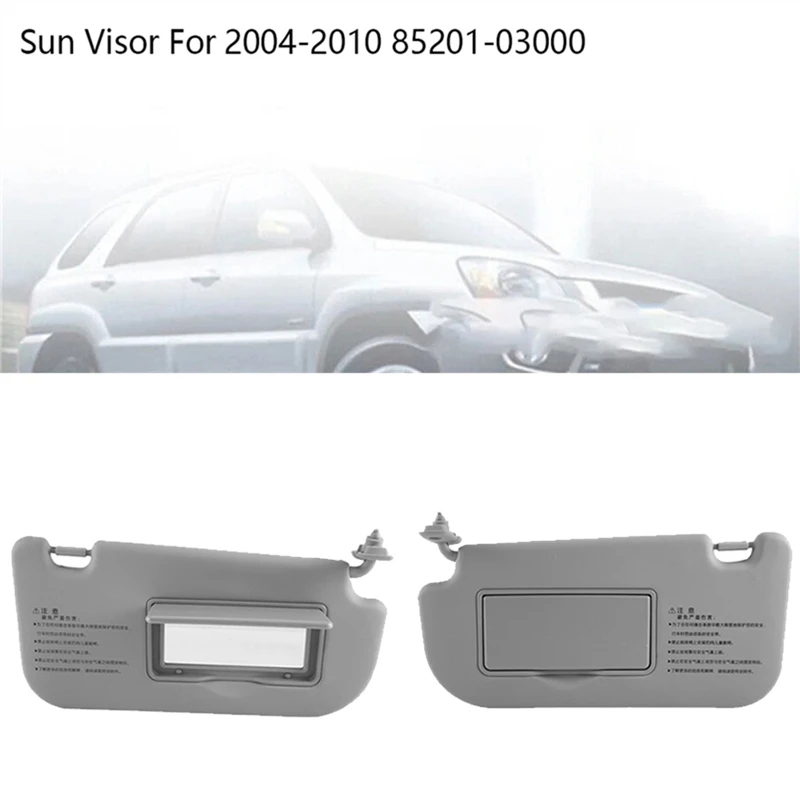 

1Pair Car Sun Visors Shades With Vanity Mirror 85202-03000 8520103000 For Kia Sportage 2004-2010 Sunvisor Makeup