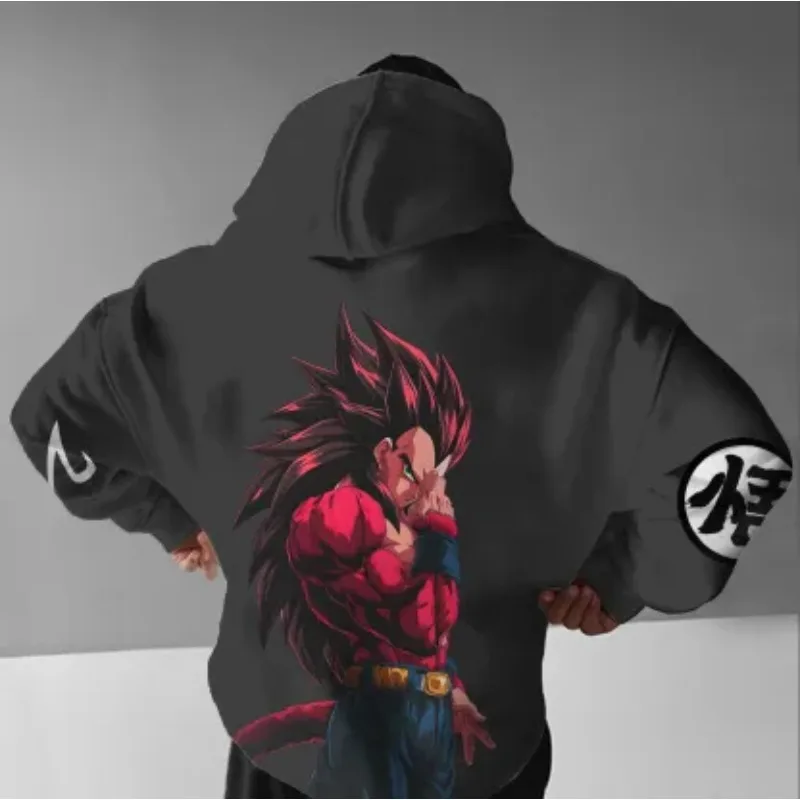 

Толстовка с капюшоном Dragon Ball Collaboration, мужские товары с длинными рукавами в стиле аниме, свободная куртка с героями мультфильмов Гоку