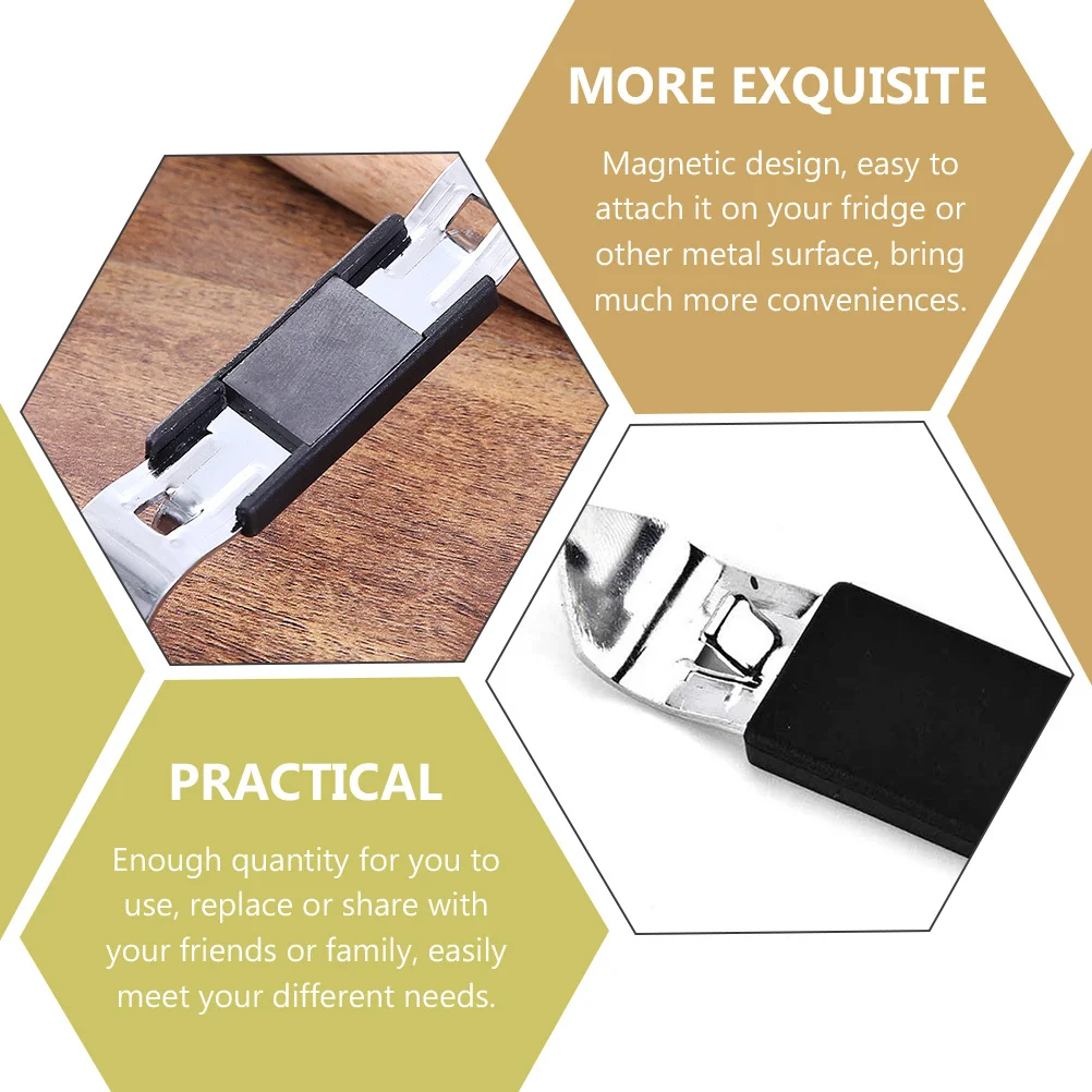 

5Pcs Magnetic Beer Bottle Openers Stainless Steel Refrigerator Kitchen Tool Camping Traveling Can Opener Beer Opener