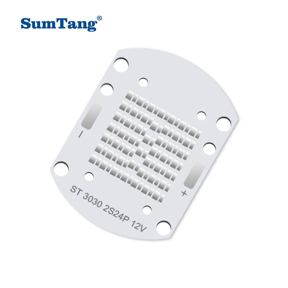 

Печатная плата Sumtang для SMD 3030, светодиодная неизолированная плата 50 Вт, 12 В, 30 В, 42 в для прожекторных фонарей, аккумуляторов солнечных панелей (56*40*2 мм)