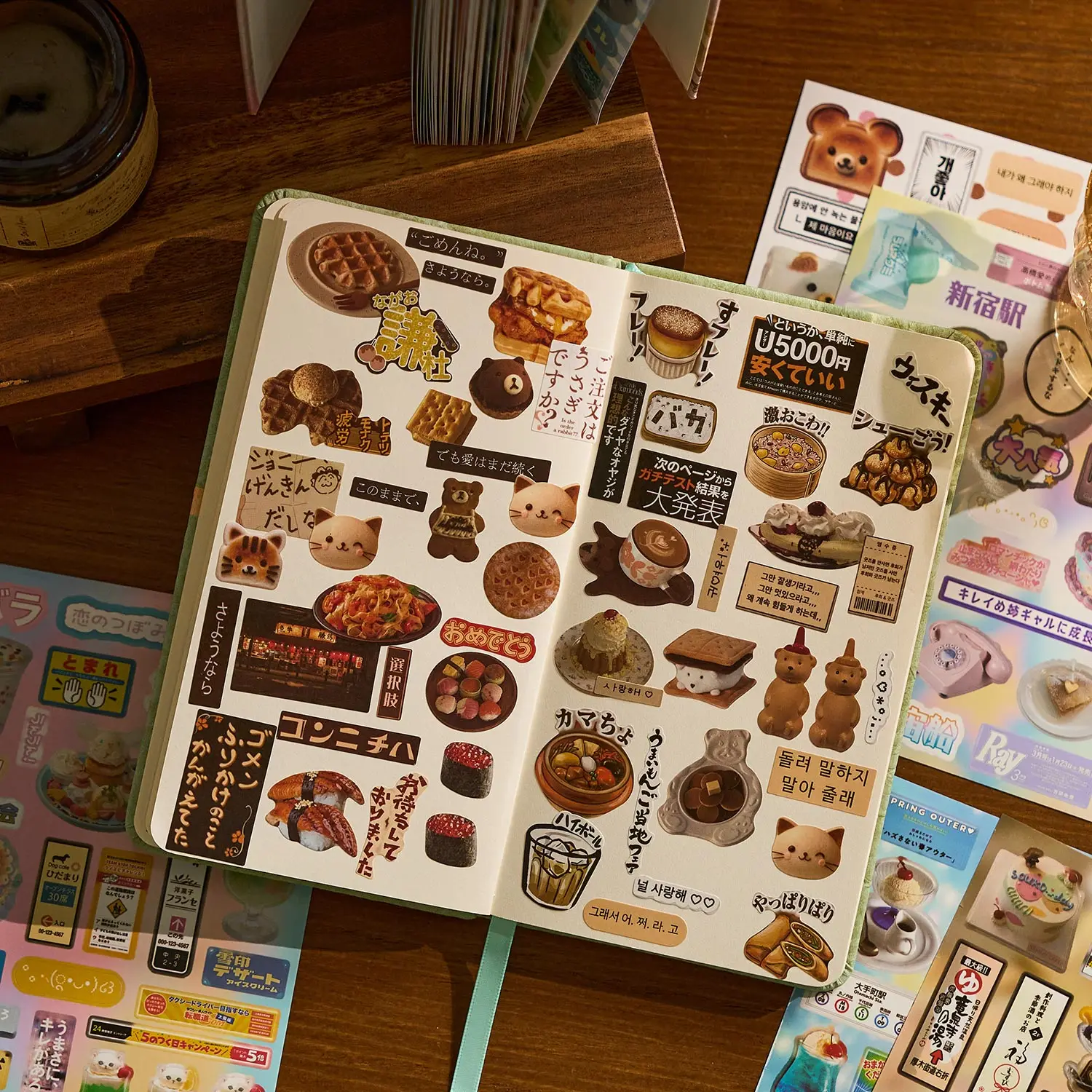 1300 قطعة كتاب ملصقات نص ياباني الذواقة كتيب الديكور DIY بها بنفسك المواد ملصق مضاد للمياه