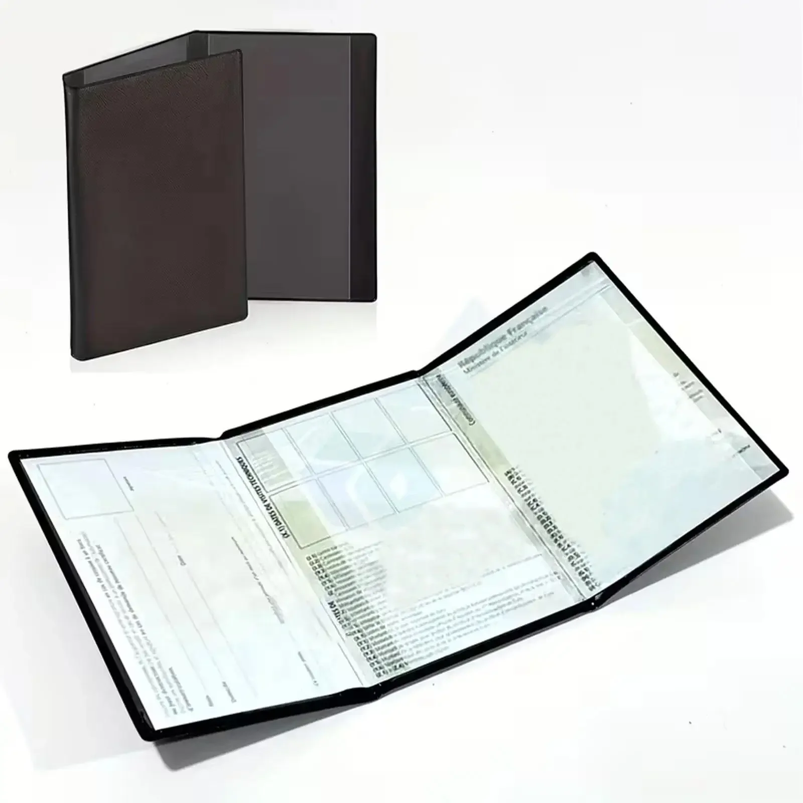 1/2pcs Black Vehicle Registration And Insurance Card Holder - Transparent Plastic Document Sleeve for Car/Motorcycle Papers