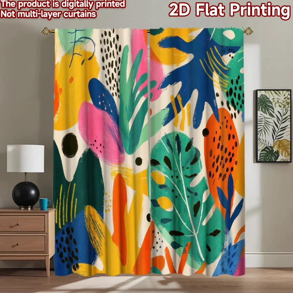 

1pc 2D flat Photography Backdrop Background Banner Colorful Botanical Elements 100% Polyester Family Party Perfect for Holiday