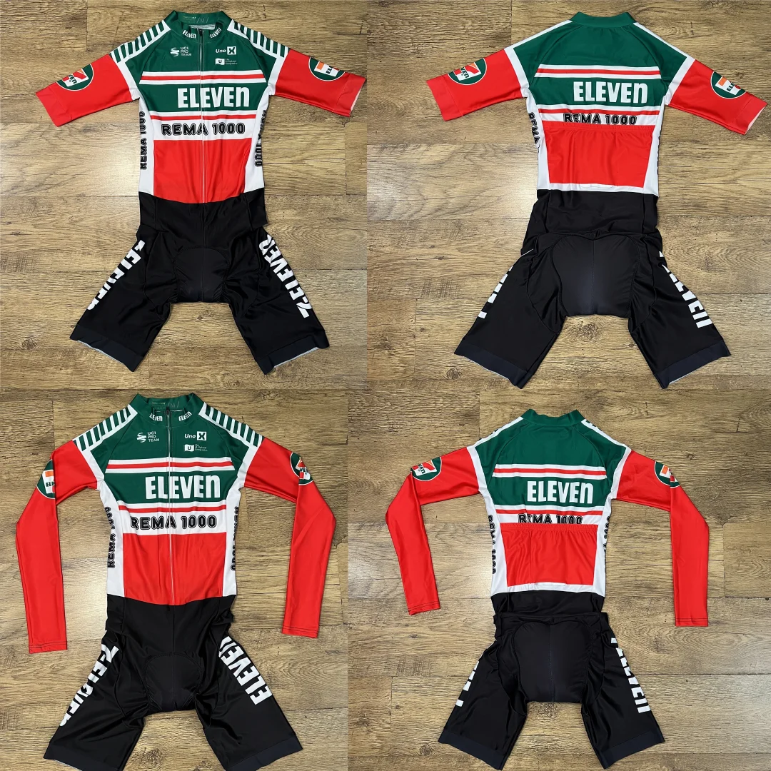 LASER CUT Skinsuit 2025 UNO ELEVEN TEAM Bodysuit SHORT Cycling Jersey Bike Clothing Maillot Ropa Ciclismo