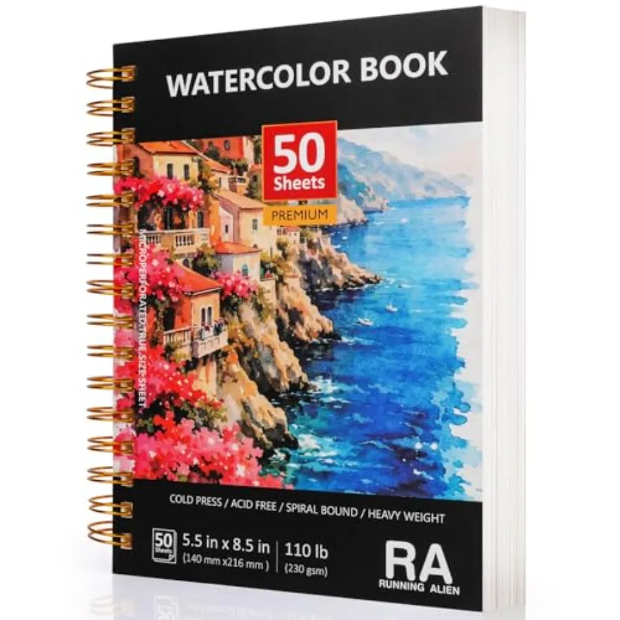 50 Sheets Watercolor Paper Pad, 8.5