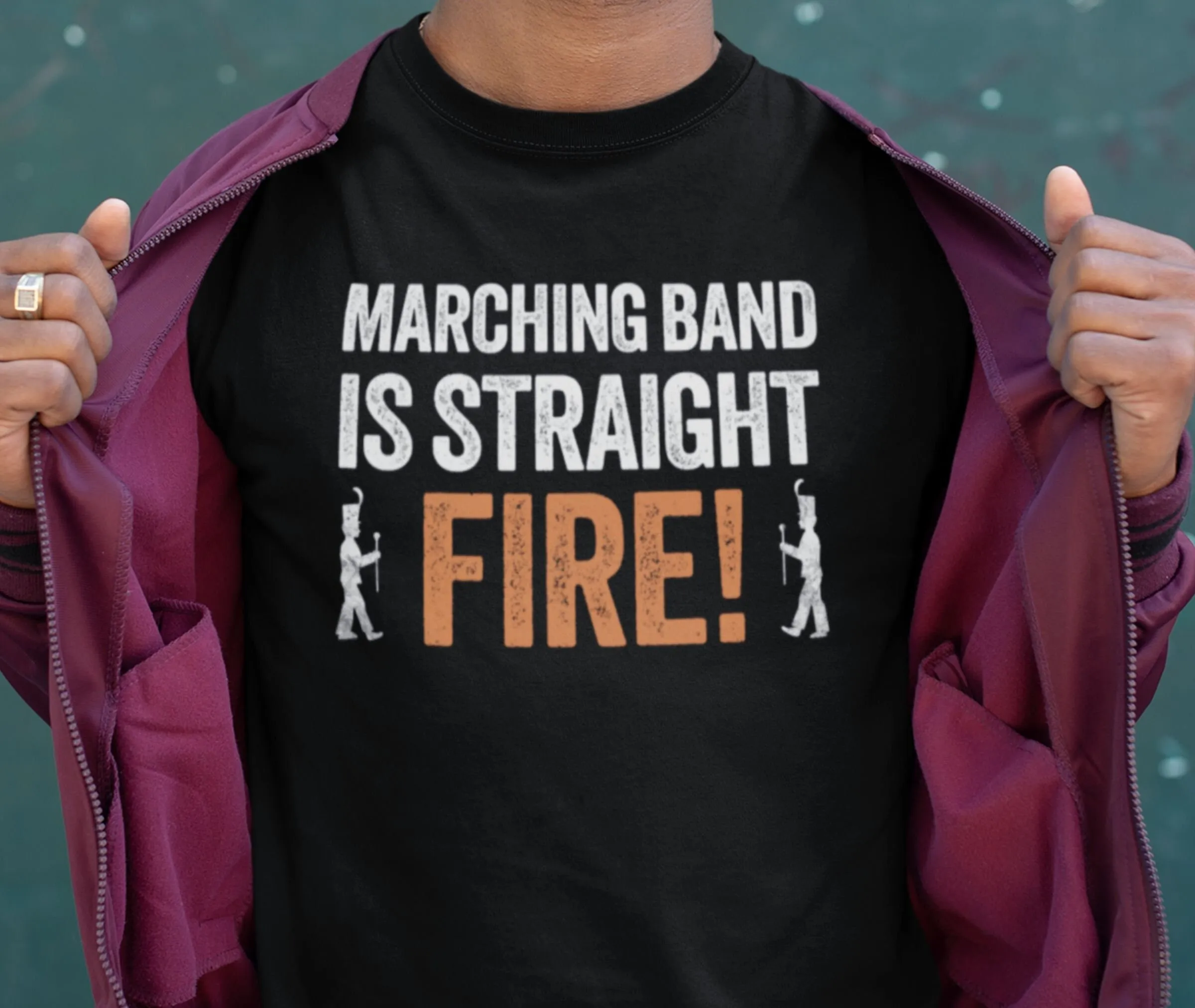 

Funny Marching Band T Shirt Straight Fire Member For Director Practice Apparel