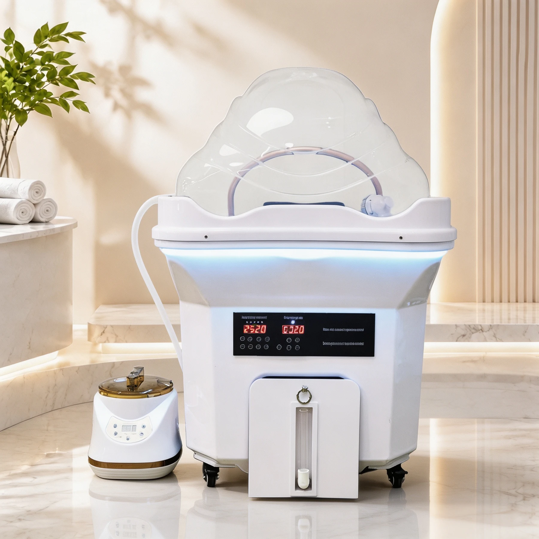 Mobiler 60L Wasserspeicher mit konstanter Temperaturzirkulation, Shampoo-Becken, kein Sanitäranschluss erforderlich, tragbares Haarwaschbecken für den Salon