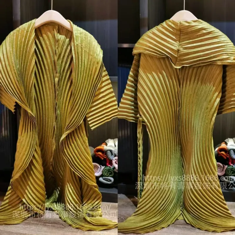 

Miyake плиссированный плащ, осень 2022, новый женский плиссированный кардиган с длинными рукавами, плащ со складками, облегающая дизайнерская куртка