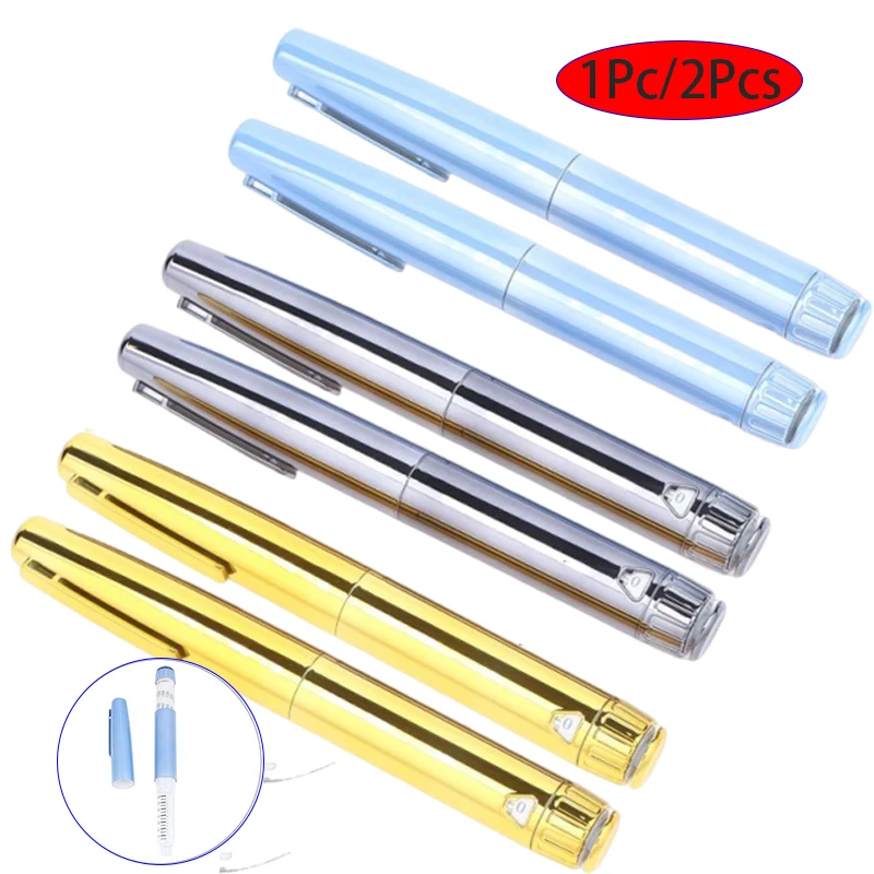 Metal Reusable V4 Injection Pen With Pen Case Adjustable 3ml Empty Cassette Bottle Insulin Injector Pen 1Pcs/2Pcs