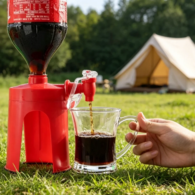 創造的な手動式コーラボトル反転ウォーターディスペンサー飲料イ - Outdoor Camping Water Tank のレビューと価格