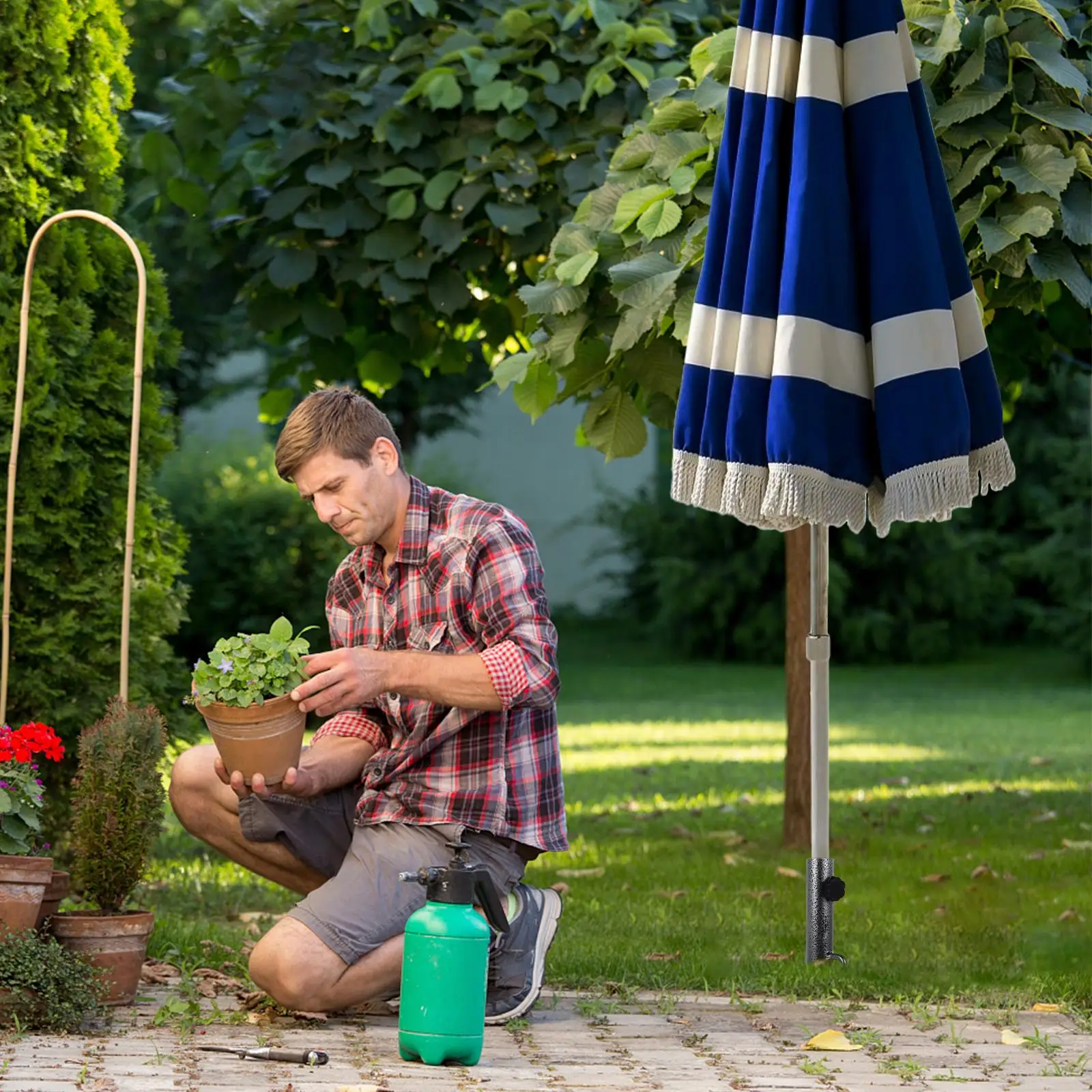 Ground Plug Sun Umbrella Anchor Stakes Shade Support Sand Base Holder