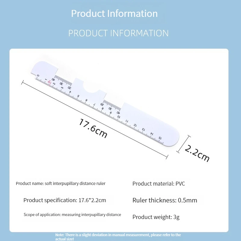 Flexible Graduated Eye Pupillary Distance Gauge Optics Store Portable PD Optometry Ruler Optometry Equipment Glasses Accessories