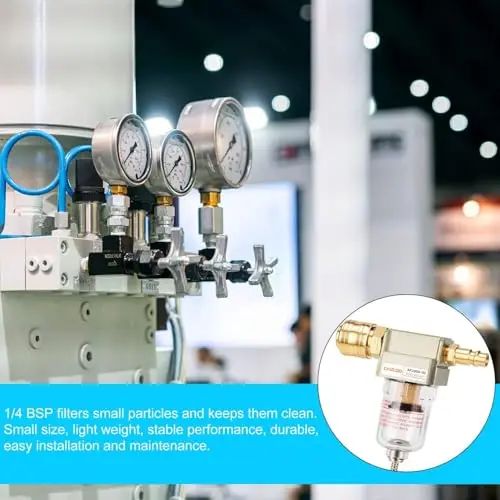空気ろ過調整コンプレッサー、油水分離器、エアパイプラインフィルター、ドレンバルブ、1/4インチ、1セット
