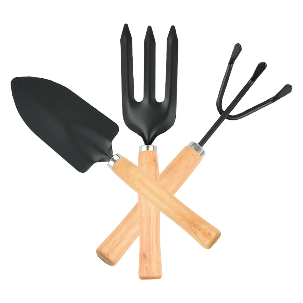 

3 Pcs Garden Tool Set Hand Shovel Claw Rake Kids Spade Digging Tools Wooden Handle Gardening Supplies Lightweight Portable