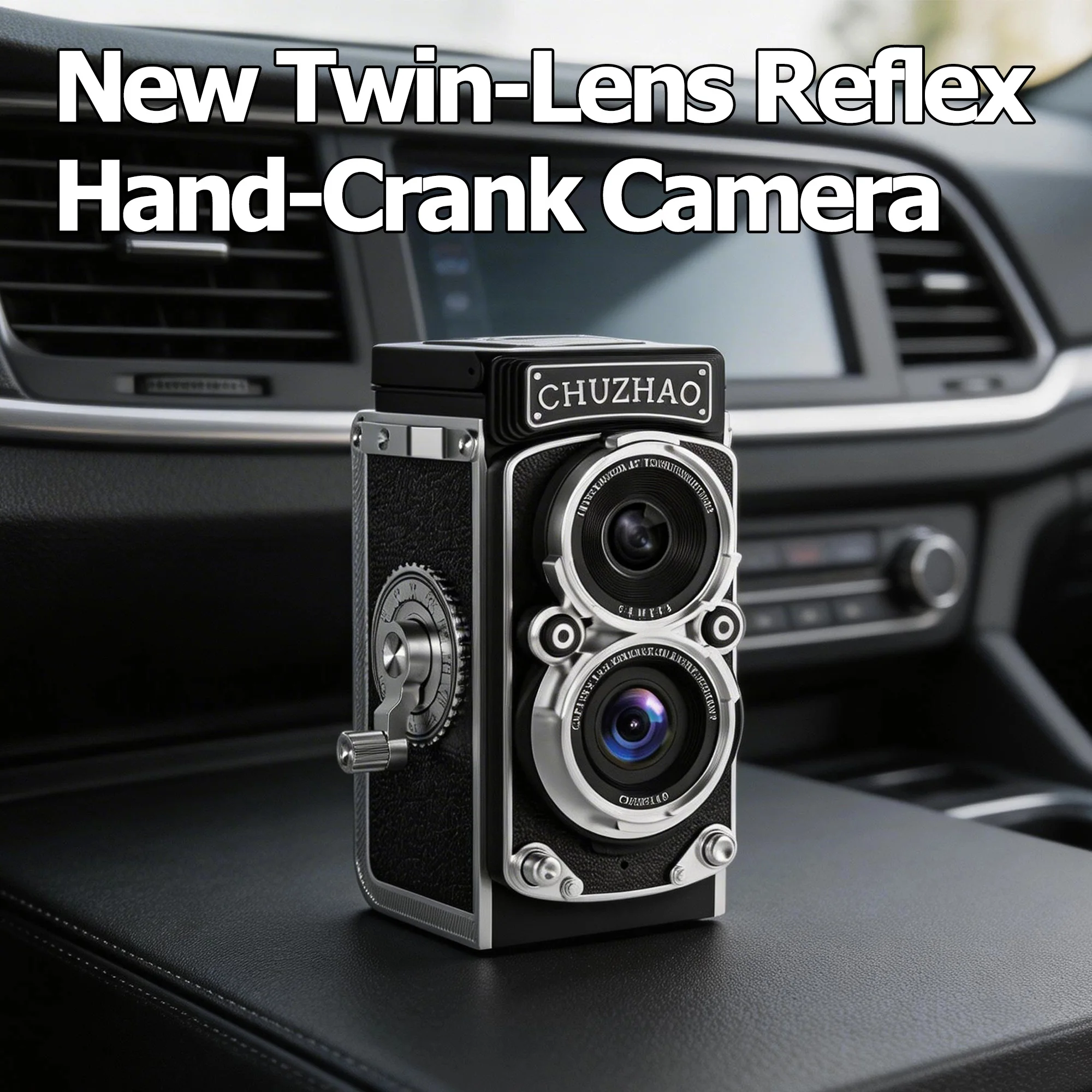

Car-mounted Retro Twin-lens Reflex Camera Mini Ornament, Vintage Portable Mini Camera Decor
