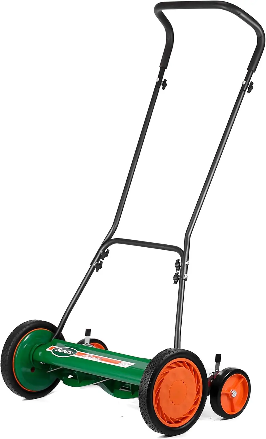 Outdoor lawn mowing, green classic push reel lawn mower, 5 blades for efficient cutting