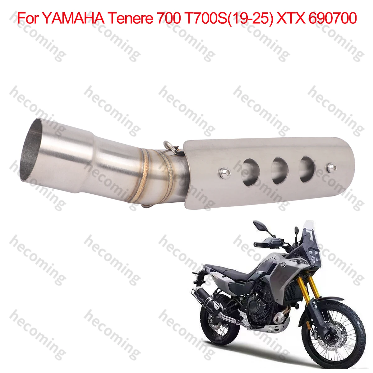 

For YAMAHA Tenere 700 T700S 2019-2025 XTX 690700 Exhaust Pipes Connect 51mm Muffler Escape Modify Mid Link Pipe
