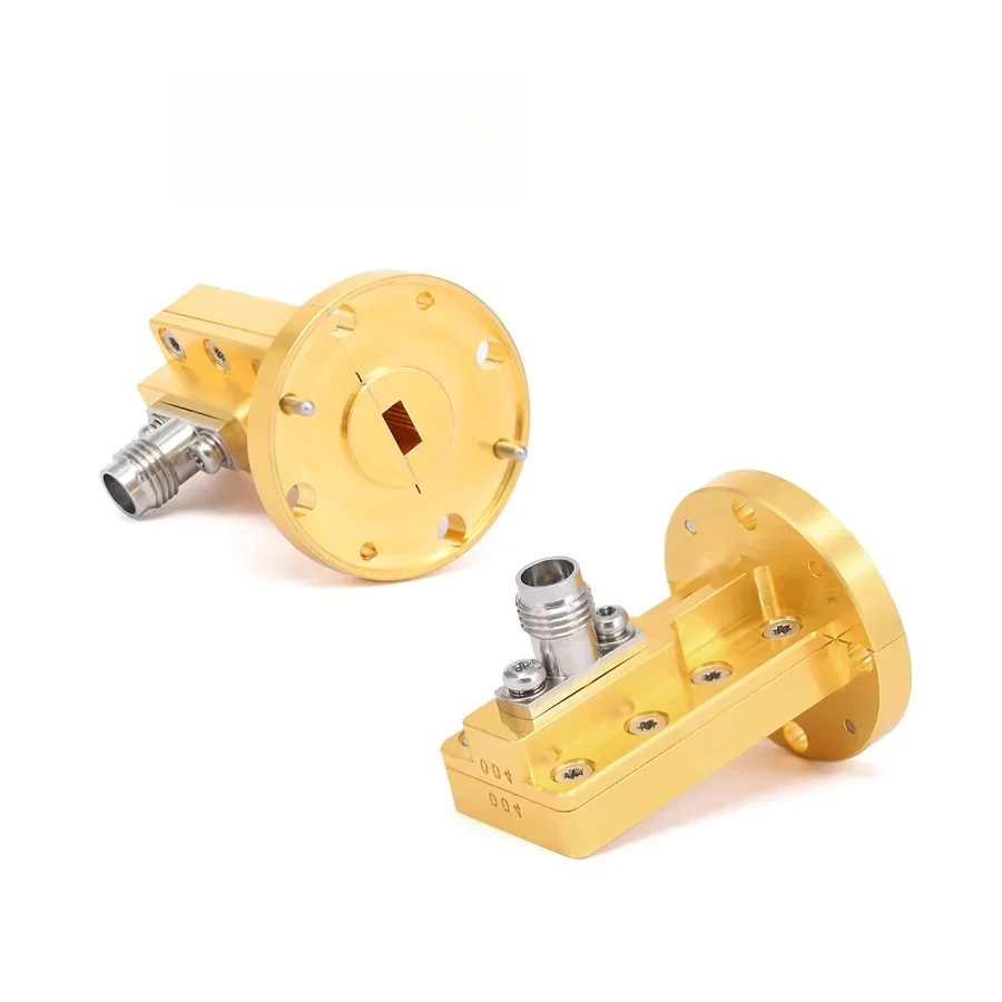 WR-19 To 2.4mm Female Right Angle Waveguide Adapter UG-383/U Flange 39.2-52GHz RF Coaxial Telecom Microwave Component