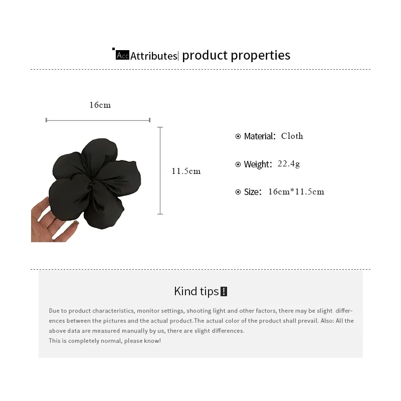 Oversized Fluffy Bread Flower Elastic Hair Ties for Women Solid Color Sweet Cute Girls High Ponytail Scrunchies Trendy Headdress image 6