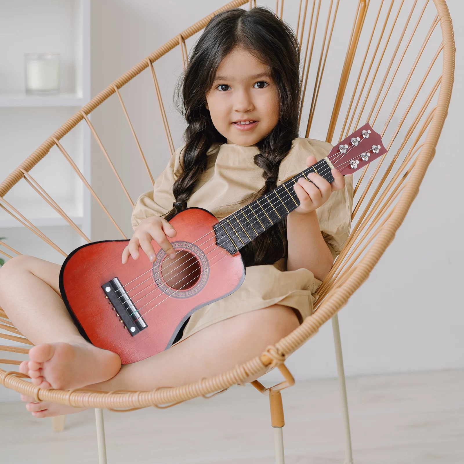 

21 Inch Beginner Guitar Acoustic Miniature Folk Music Instrument Toy Music Instrument Great Tone Gifts Portable Learning