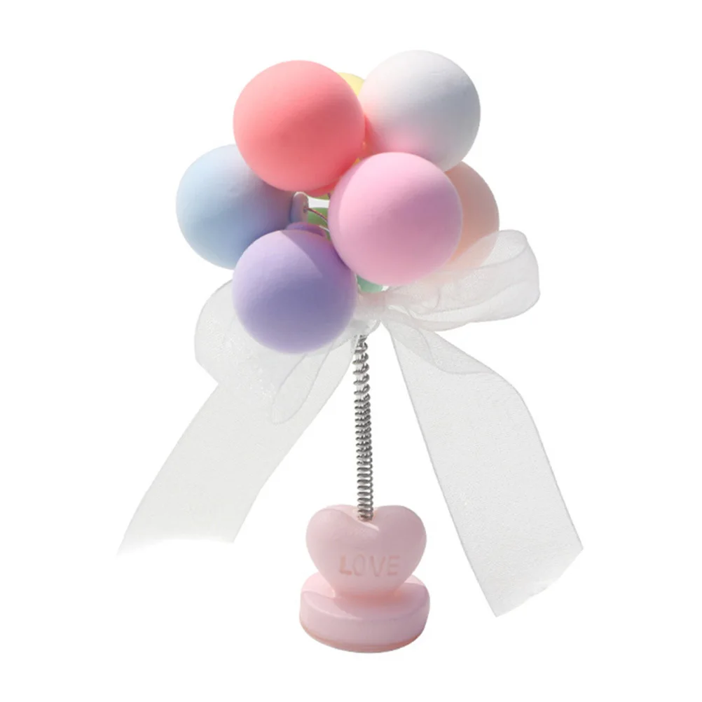 

2Pcs Balloons Car Decor Clay Resin Shaking Head Ornament for Dashboard Desk Home Office Interior Display Decoration