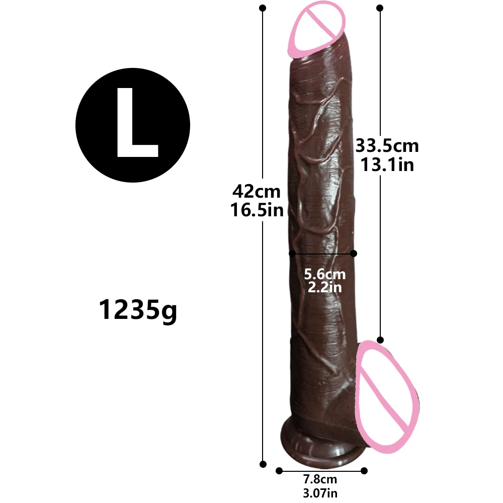 Super Long Penis Thick Glans Real 16.5in Realistic Silicone Dildo sextoy Unisex Women With Powerful Suction Cup adultsex toys