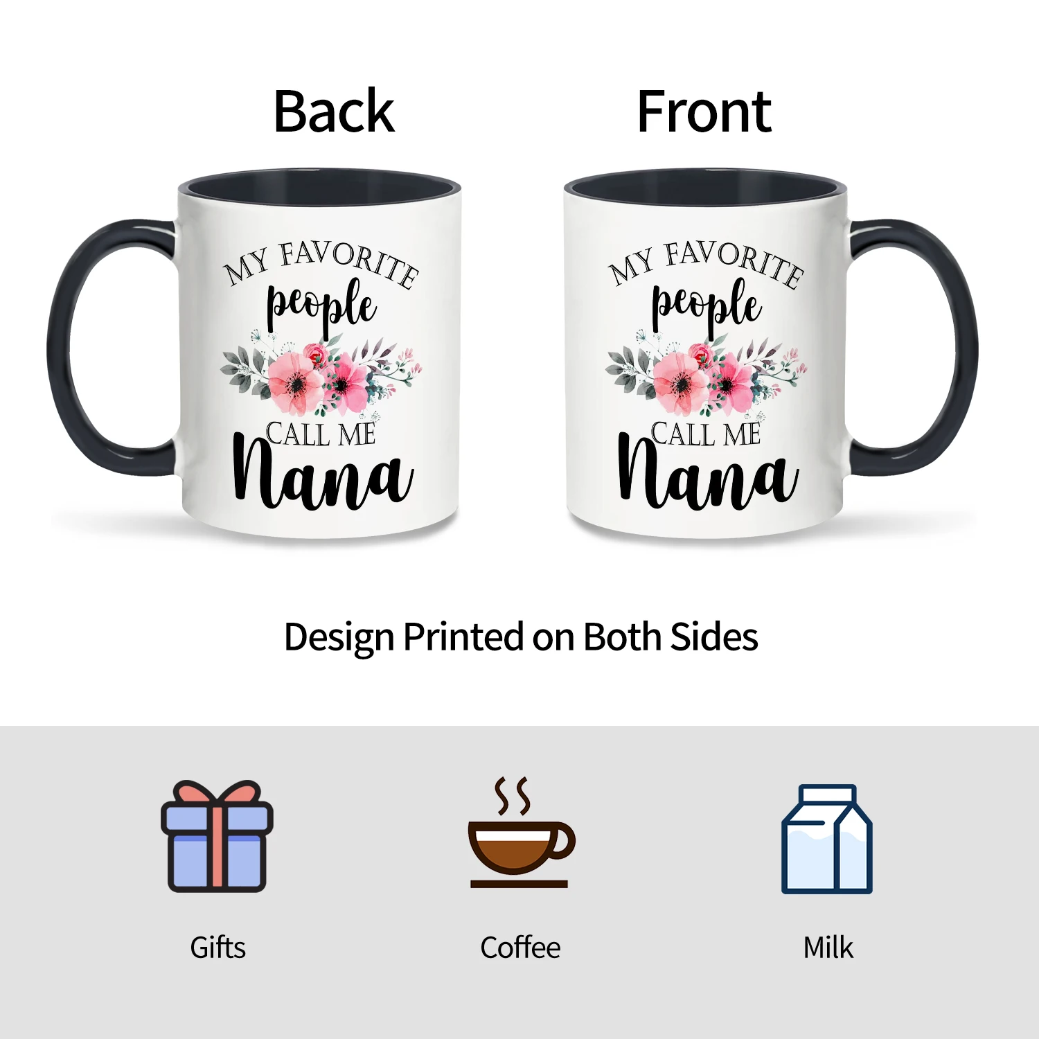 Canecas de café com minhas pessoas favoritas, presentes Nana, vovó presentes de aniversário, Call Me, Grammy, 11oz, 1pc