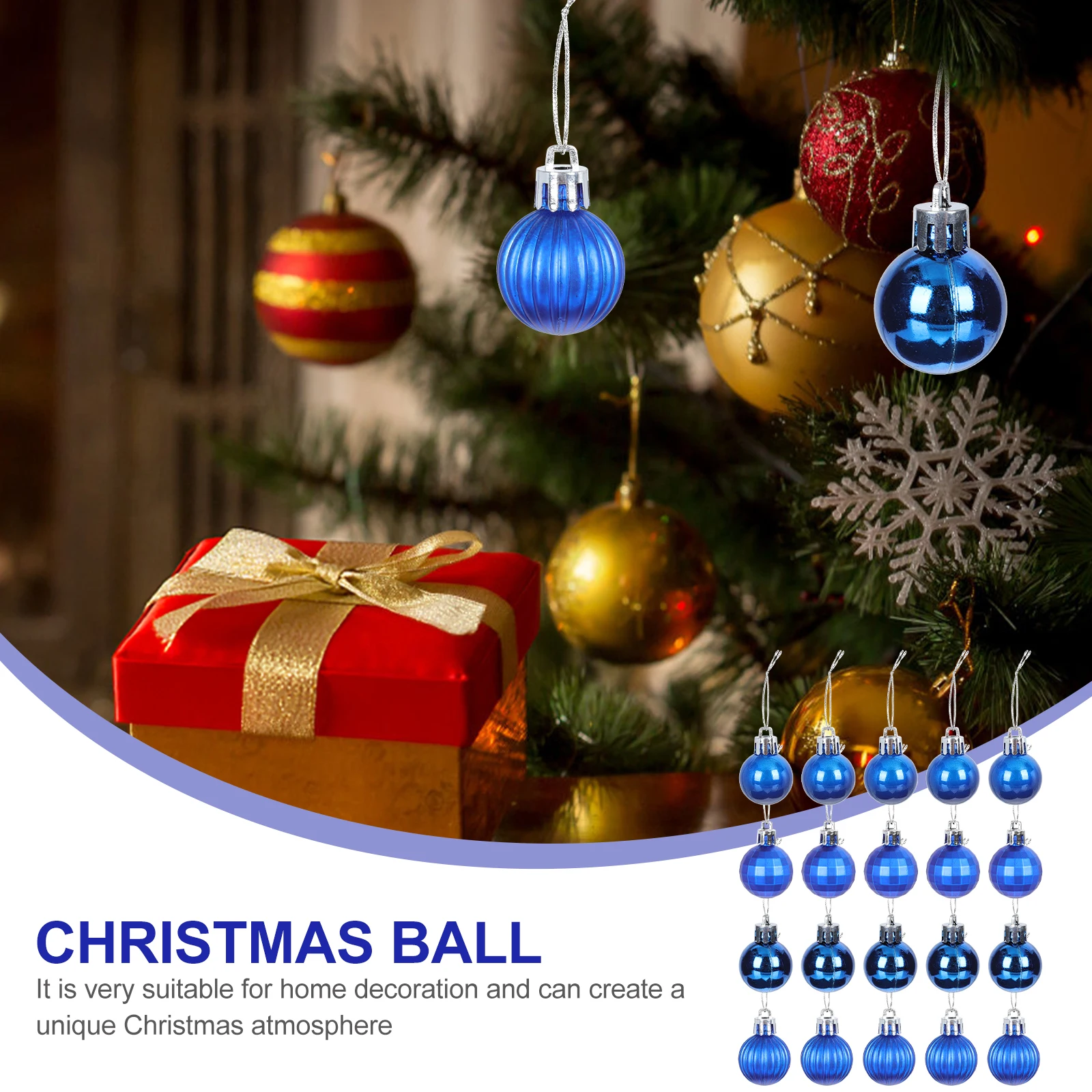 

24 Pcs Decorate Christmas Balls Decoration Outdoor Garland Plastic Ornaments Pvc Toddler