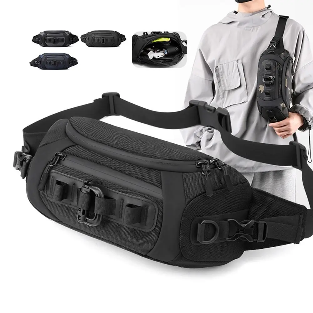

Adjustable Strap Men's Chest Bag Anti-theft Multi-storey Shoulder Crossbody Bag Wear resistant Large Capacity