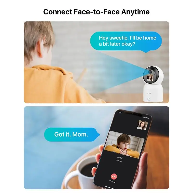 ZOSI-شاشة لاسلكية داخلية للأطفال ، تتبع تلقائي ، كاميرا مراقبة ذكية IP ، مكالمة فيديو ، شاشة عالية الدقة ، أو ، واي فاي 5G ، C519M ، 4MP