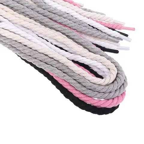

2Pcs Round Thick Rope Laces Polyester Cotton Solid Color Laces 0.8cm Diameter 120/140/160cm Length Bold Shoelaces