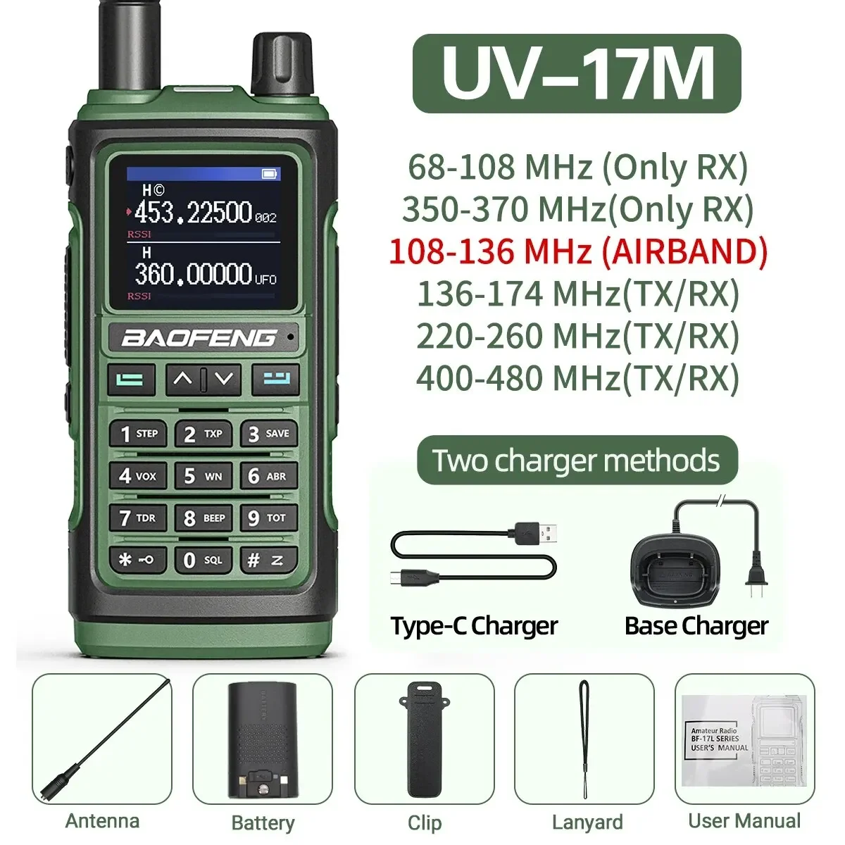 

baofeng UV17M Wireless set radios walki communication radio ham Two-way transceiver hunting camping long range walkie talkie