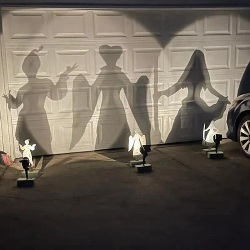 Projecteur d'ombre d'Halloween, ornements au sol de projection de jardin, décoration en métal d'Halloween