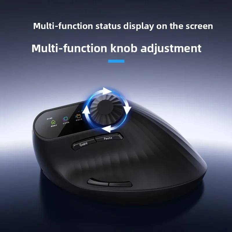 Vertical Ergonomic Wireless Mouse G Bluetooth Dual Mode Dpi Adjustable Buttons Screen Display Multifunction Knob Rechargeable