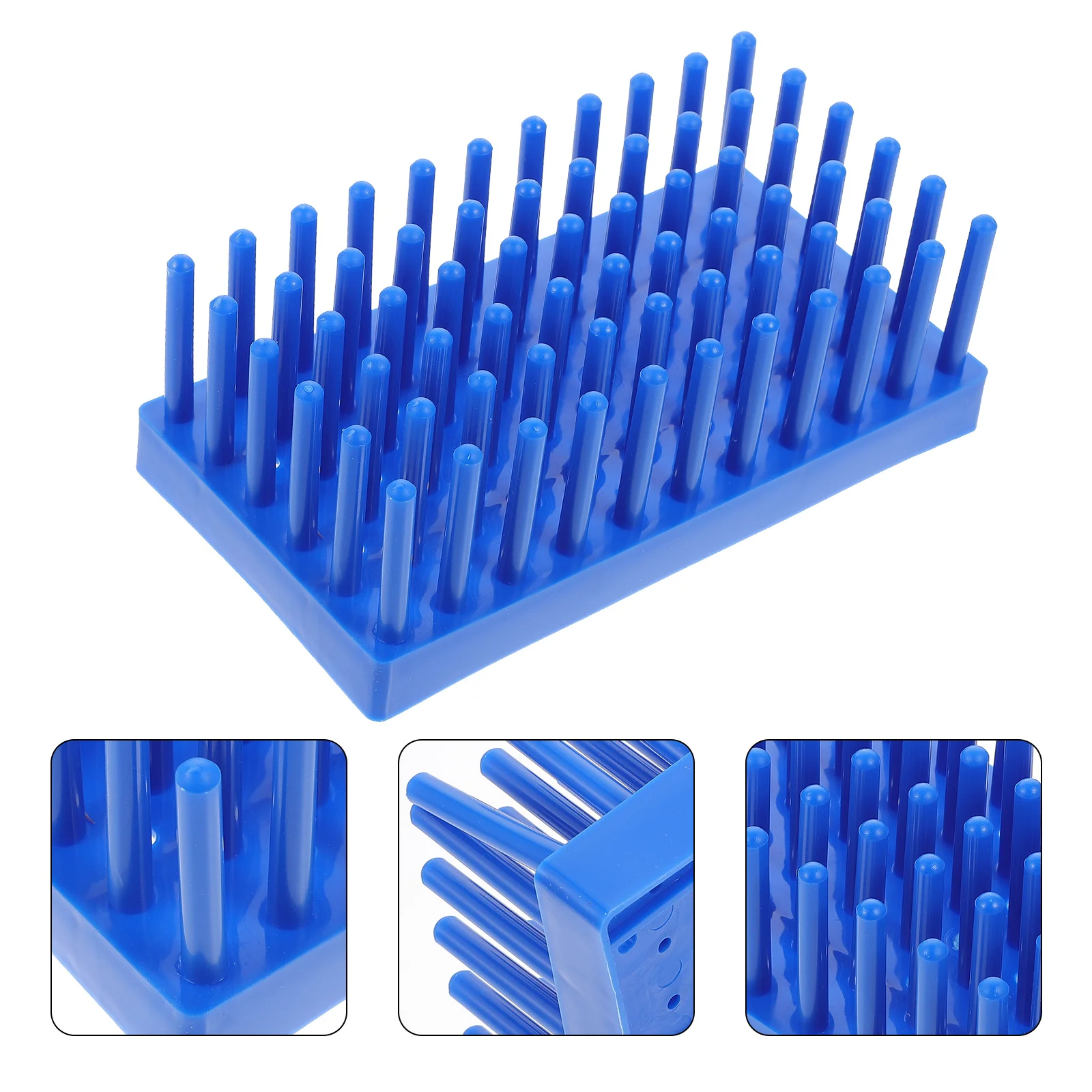 

Test Tube Rack Glass Plate Drying Utensil Holder Drain Blue Stand Peg Bracket Plastic