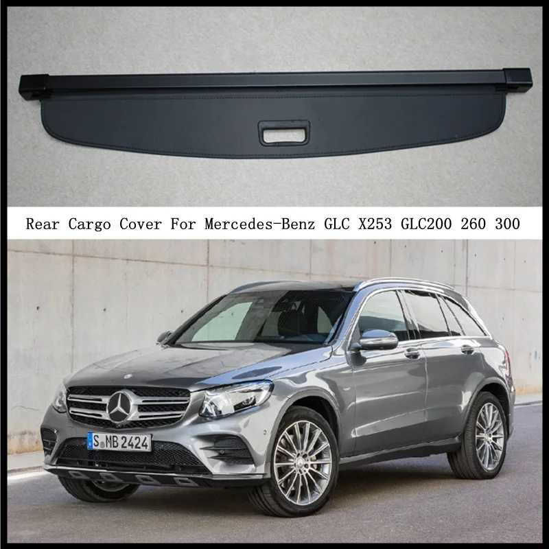 Rear Cargo Cover For Mercedes-Benz GLC X253 GLC200 260 300 350 2015-2022 Partition Curtain Screen Shade Trunk Security Shield