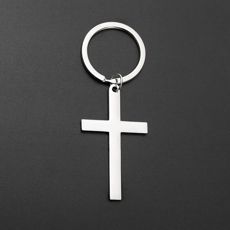 Simple double-sided cross-shaped keychain pendant - unique and creative decorative item for bags keys or as a decoration for pur
