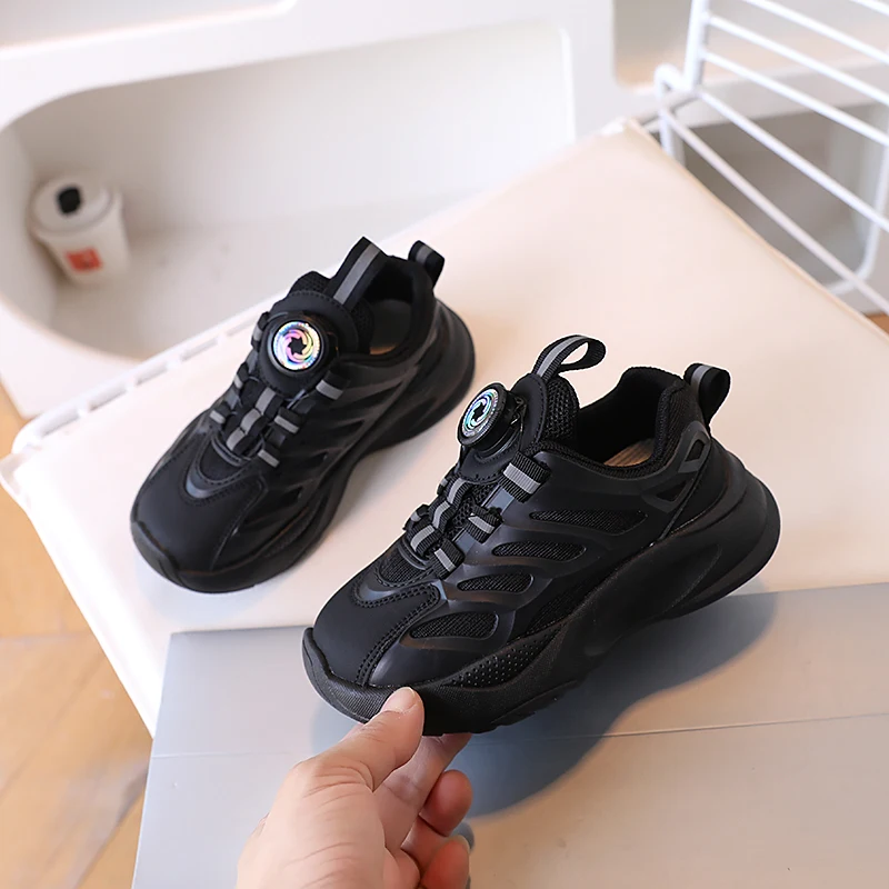 2025 أحذية رياضية للأطفال ربيع الخريف نمط جديد تنفس شبكة أحذية رياضية الدانتيل متابعة الأوسط كبير الاطفال المرأة احذية الجري #2