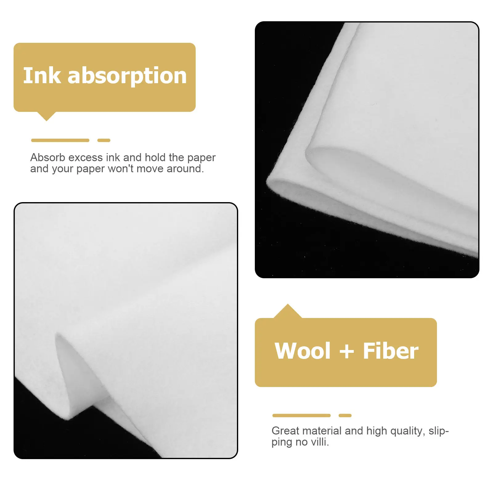 80x120cm White Calligraphy Felt Mat Wool and Ink Absorbing Non Villi Drawing Painting Mat Chinese