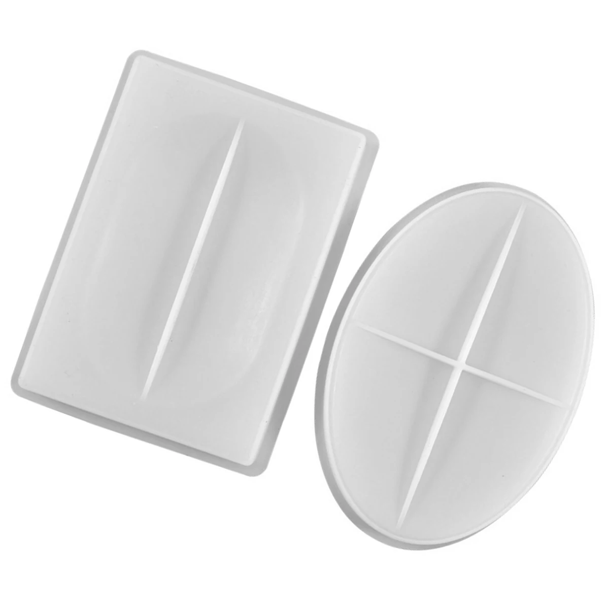 

2 Pcs Bath Soap Box Mold Dish Tray Bathroom White Silica Gel Boxes for Homemade