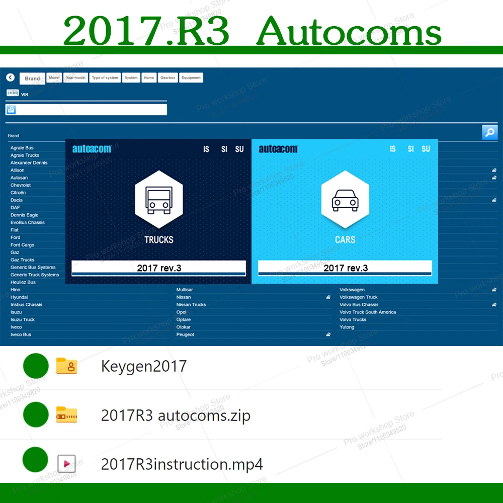 Autocoms 2017 R3 with Keygen Automotive repair software ds150 Truck diagnostic tool software OBD2 bluetooth clear fault code