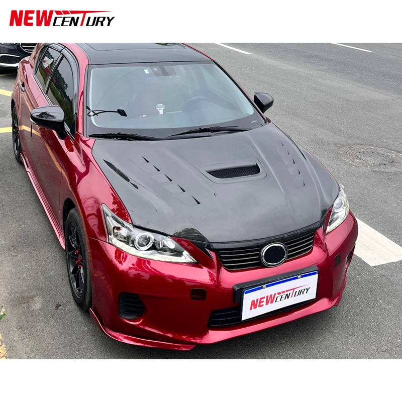 MBJ Style Carbon Fiber Material Perforated Fan Heat Engine Hood For Lexus 2011-2022 CT200