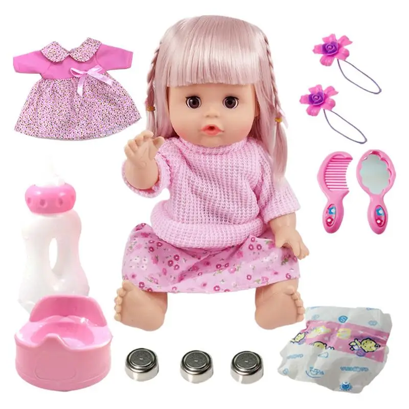 Doll Nursing Set Nursing Pretend Doll Toy In 12inch Toddler Size Kids Developmental Toys For Kindergarten Party Playground Early