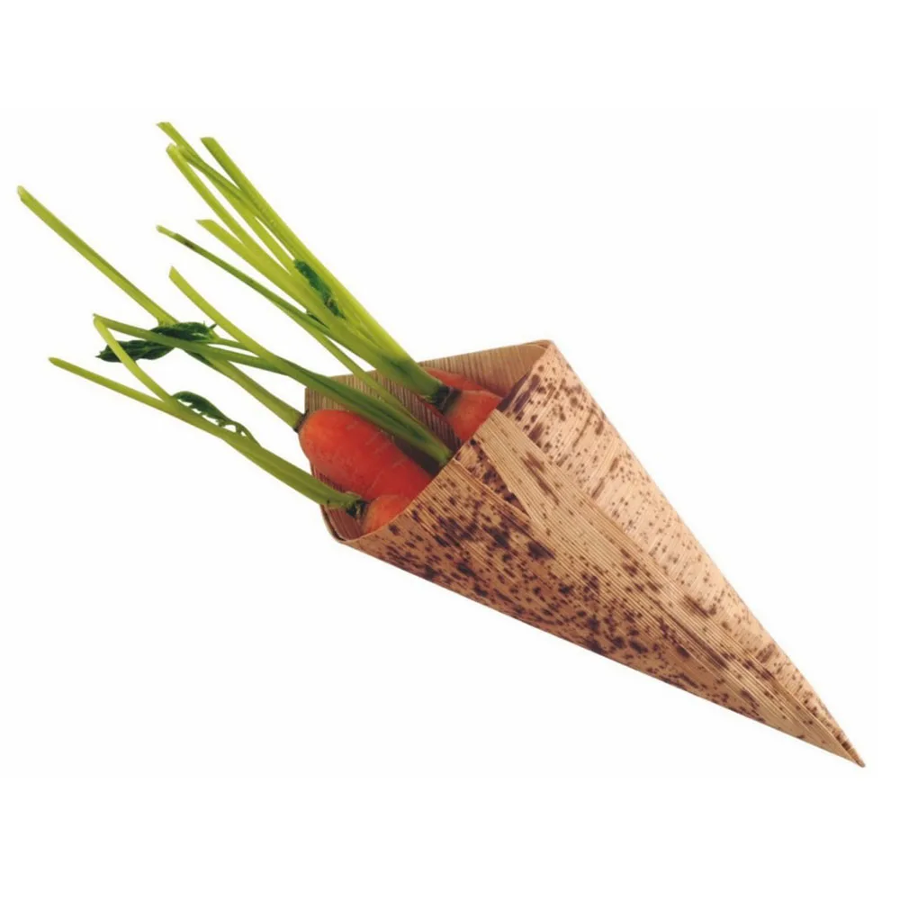 20 قطعة × لوازم حفلات الزفاف المنزلية أدوات المائدة الحيوية القابل للتصرف البطاطس المقلية أوراق الخيزران المخاريط #2