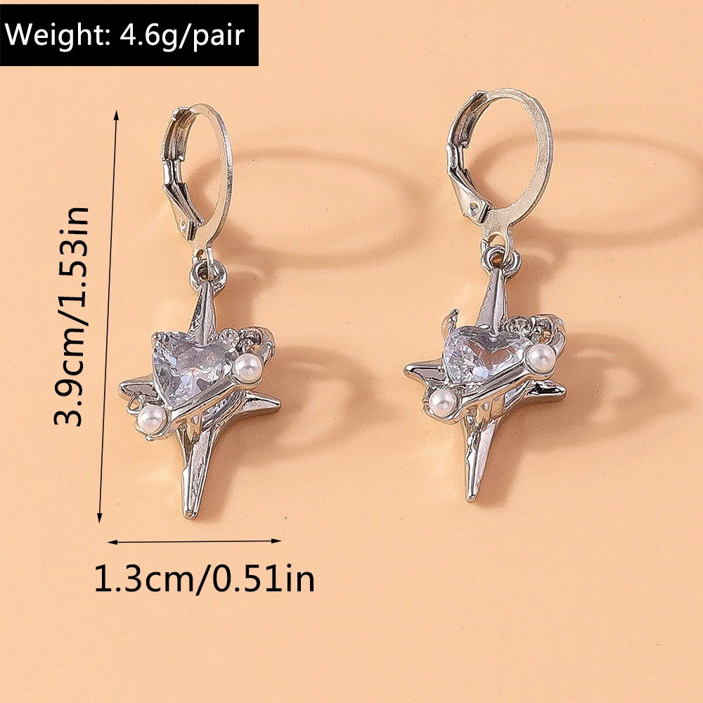 Aihua koreanische Mode y2k Mond Quaste Stern Tropfen Ohrringe Mädchen Harajuku Kristall Mond Sterne Ohrring für Frauen Punk Schmuck Geschenke – Detail 11
