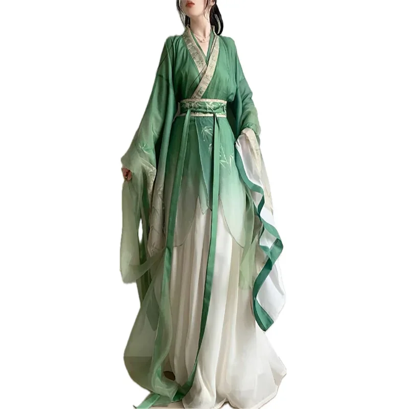 

Chinese Hanfu Dress Women Carnival Fairy Cosplay Costume Ancient Traditional Vintage Summer Green Hanfu Dance Dress Party Outfit