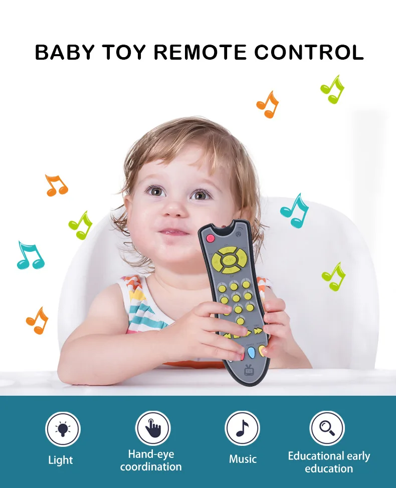 Kids Puzzle Toys Simulation TV Remote Control Children Music English Learning Remote Control Early Kids Learning Cognitive Toys